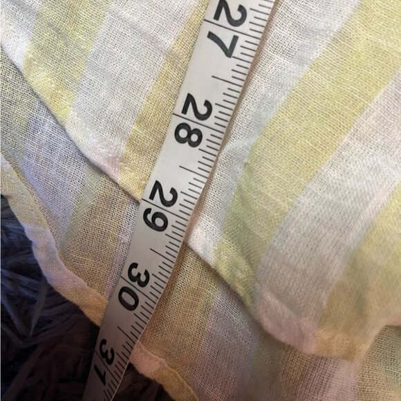 Cynthia Rowley Yellow and White Striped Long Linen Shirt Size S - Picture 4 of 5